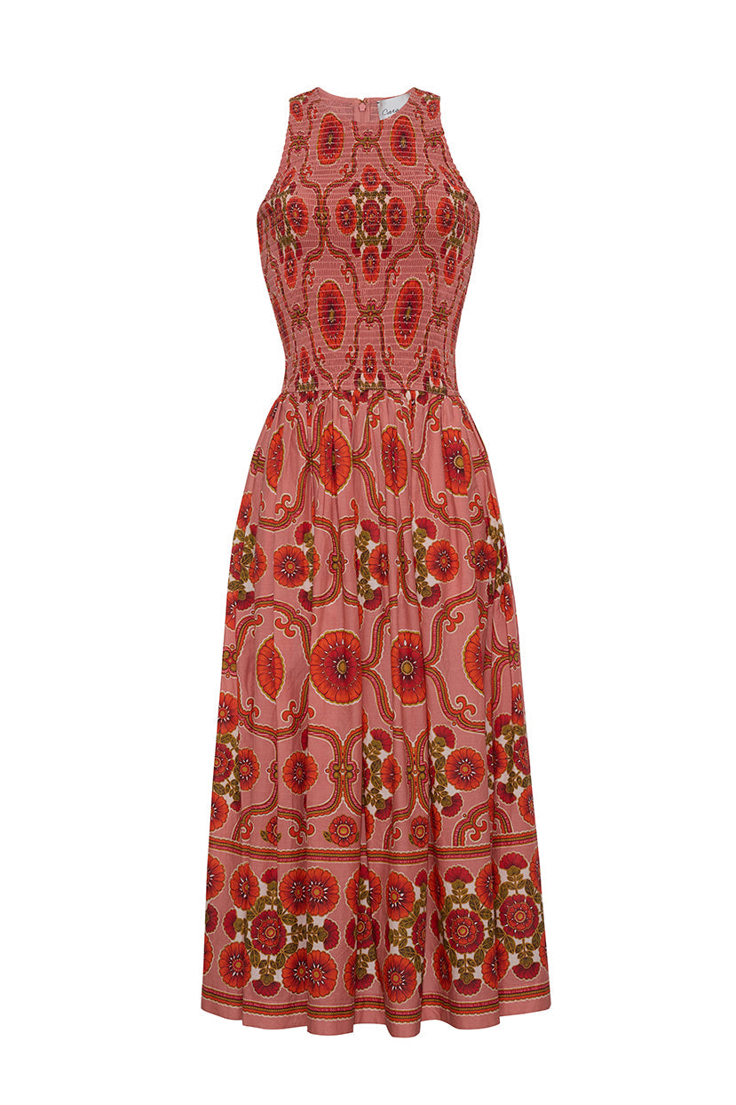 Leandra Dress in Mod Floral Brick
