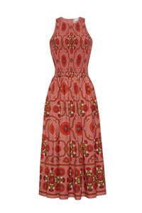 Leandra Dress in Mod Floral Brick