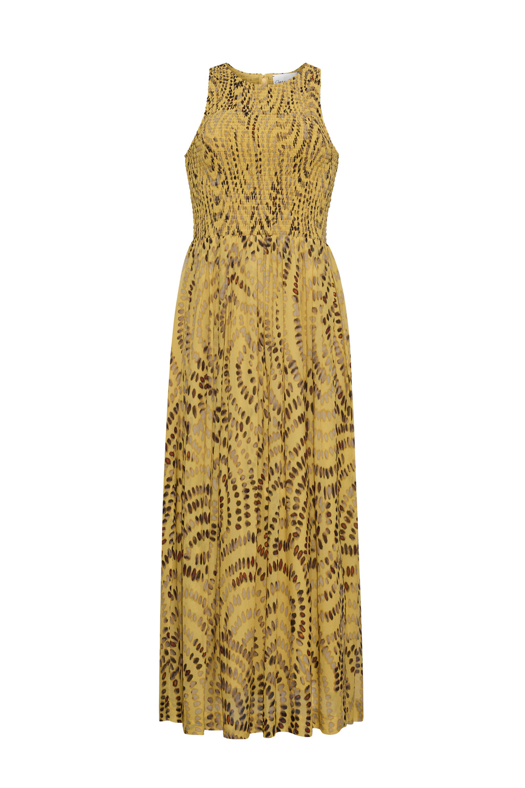 Vesper Midi Dress in Veneta Arc Yellow