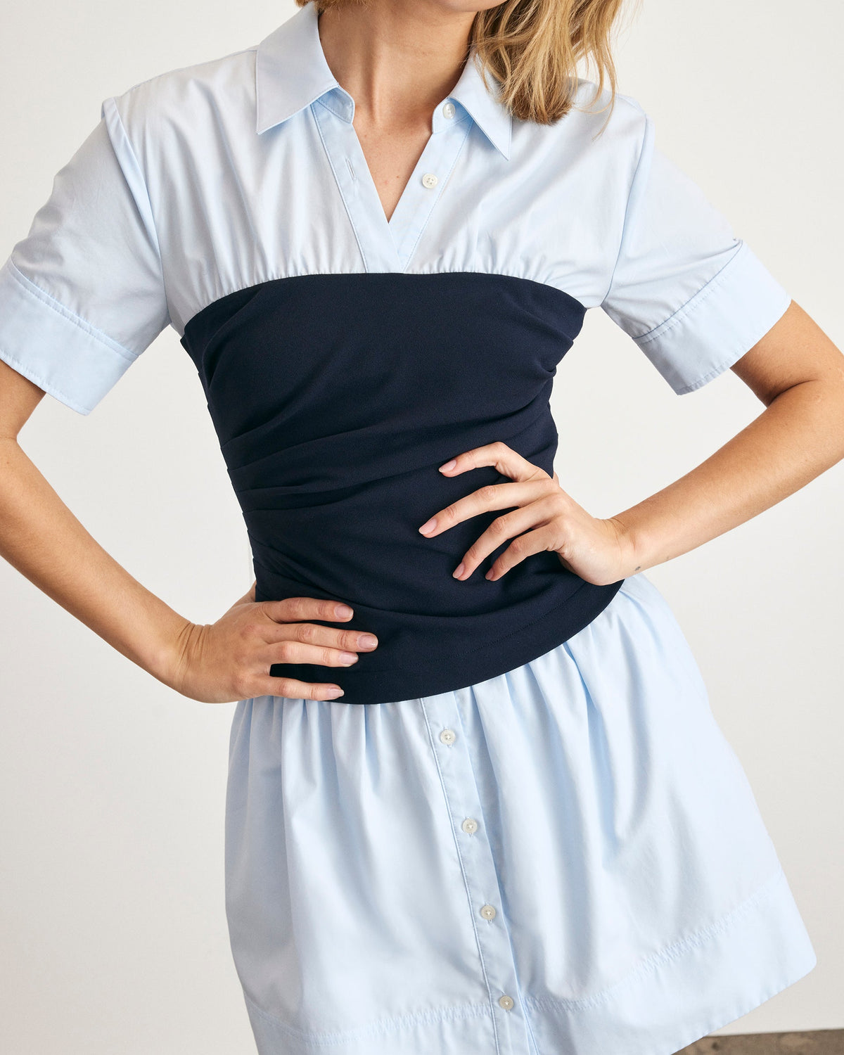 Leanne Dress in Oxford Blue & Maritime Blue