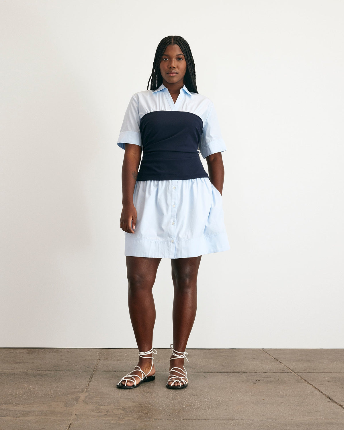 Leanne Dress in Oxford Blue & Maritime Blue