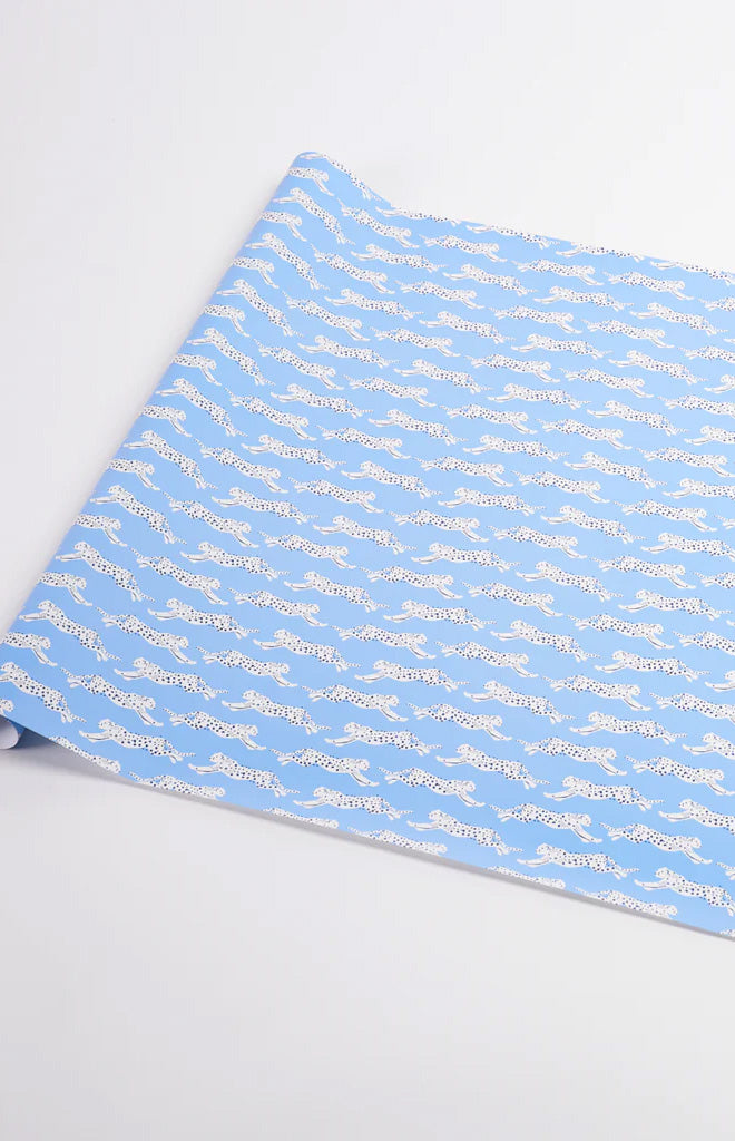 Leaping Leopards Wrapping Paper In Sky