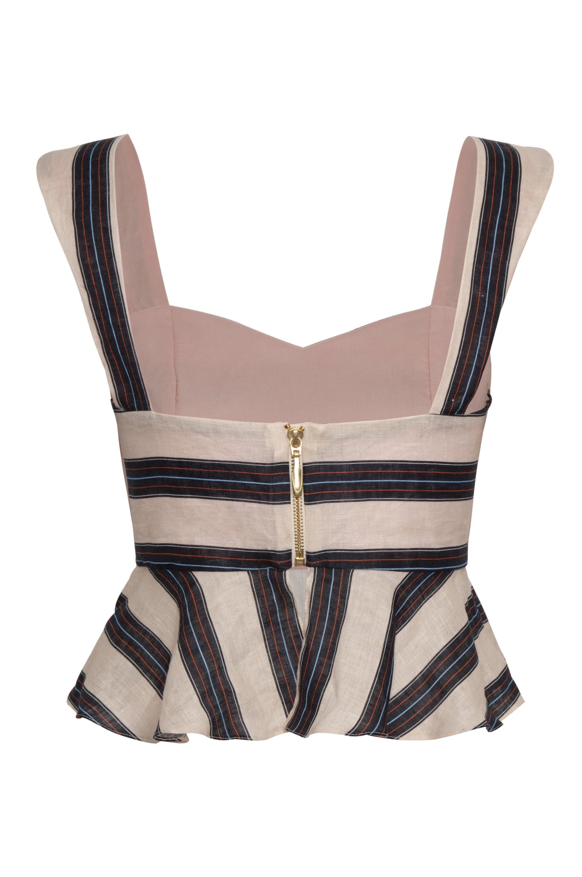 Lebron Linen Top in Navy Stripes