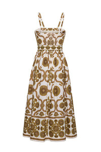 Lee Midi Dress in Mod Floral Olive