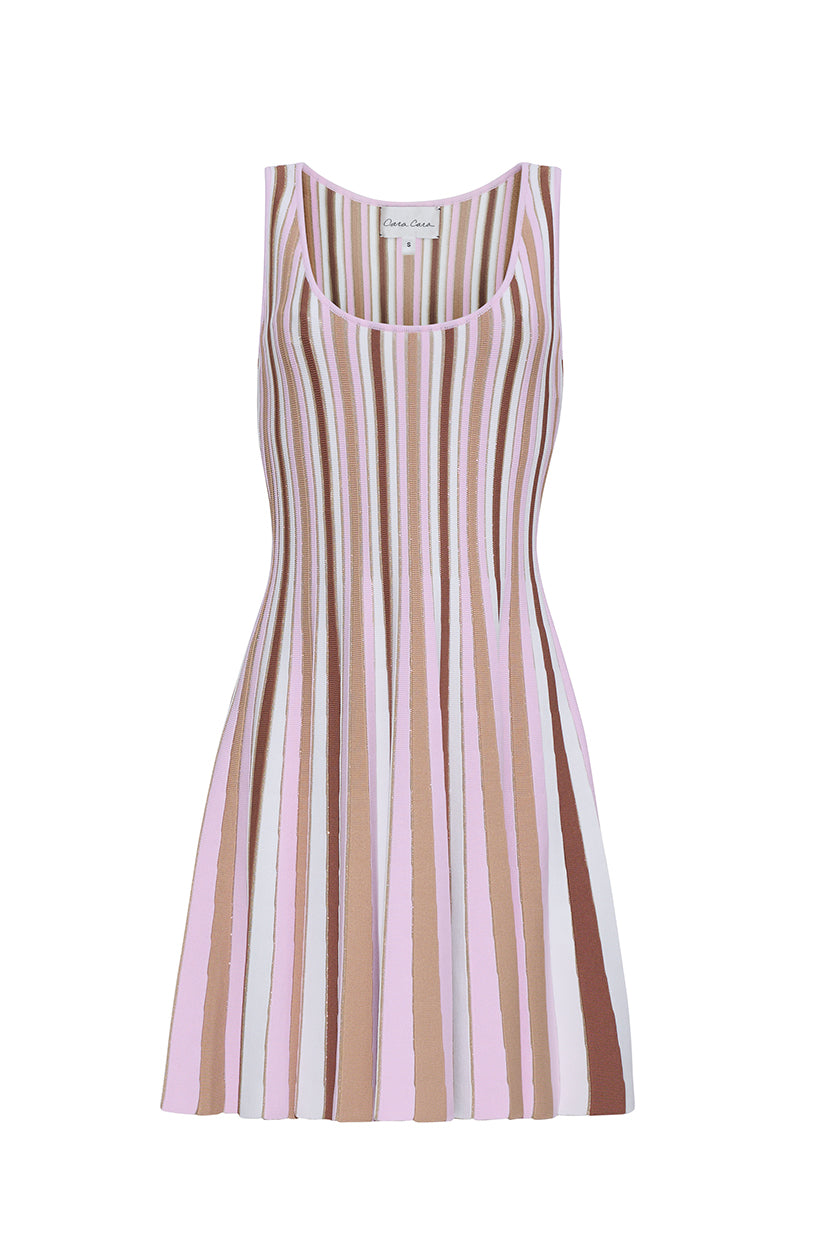 Leila Mini Dress in Blush Stripe