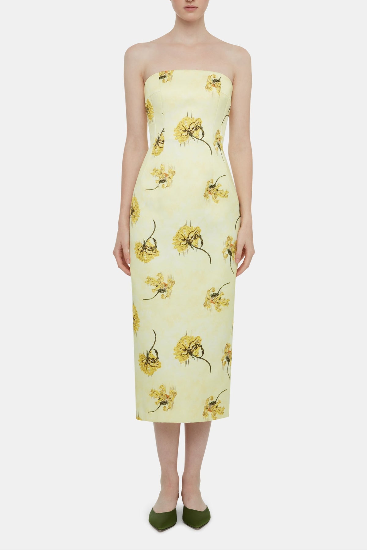Leila Dress In Yellow Floral On Lemon Genzianella | Emilia Wickstead