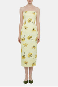 Leila Dress In Yellow Floral On Lemon Genzianella | Emilia Wickstead