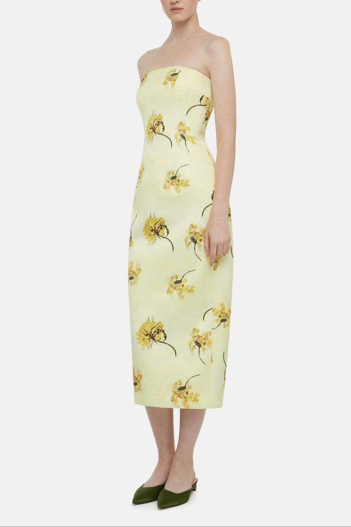 Leila Dress In Yellow Floral On Lemon Genzianella | Emilia Wickstead