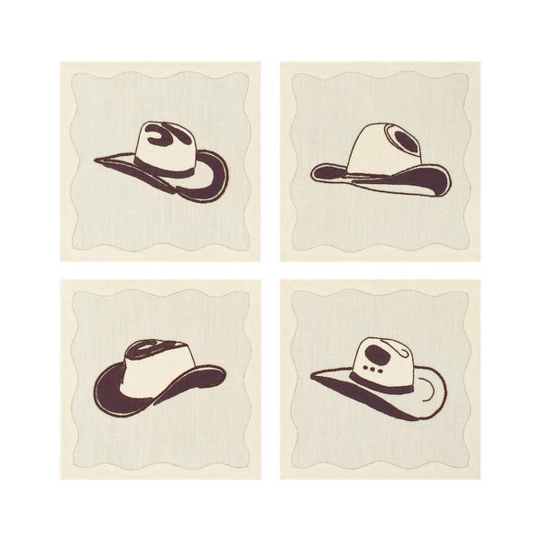 All Hat No Cattle Cocktail Napkins, Set of 4