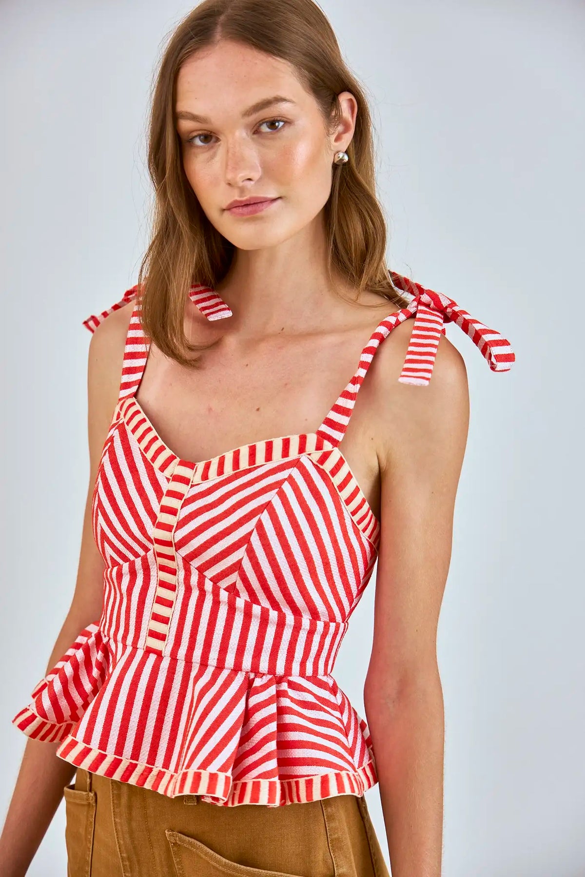 Lena Top in Poppy Stripe