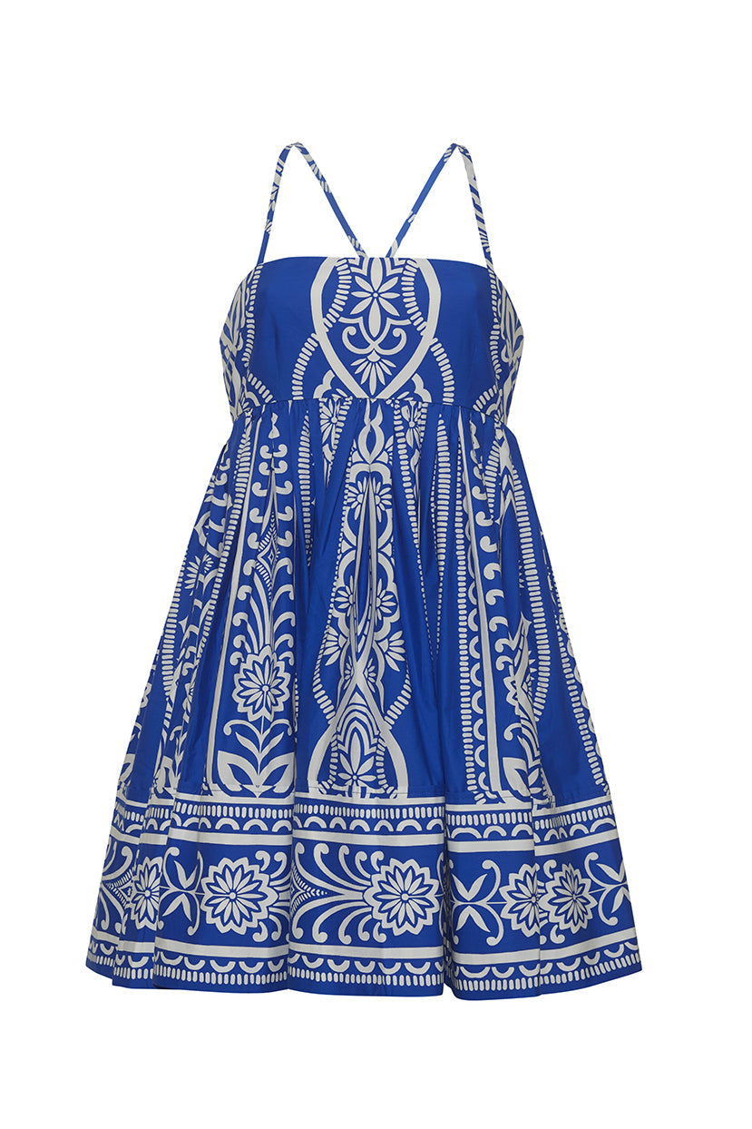 Leo Mini Dress in Rowan Cobalt