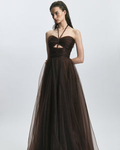 Leon Silk Organza Mocca Dress
