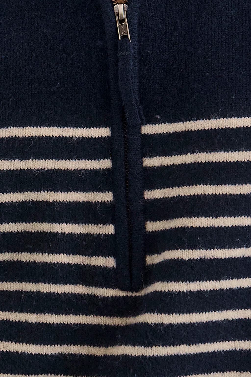 Close up of the Lewis Pullover in Midnight Blue.