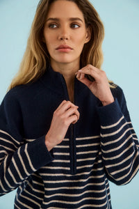 The Lewis Pullover in Midnight Blue.