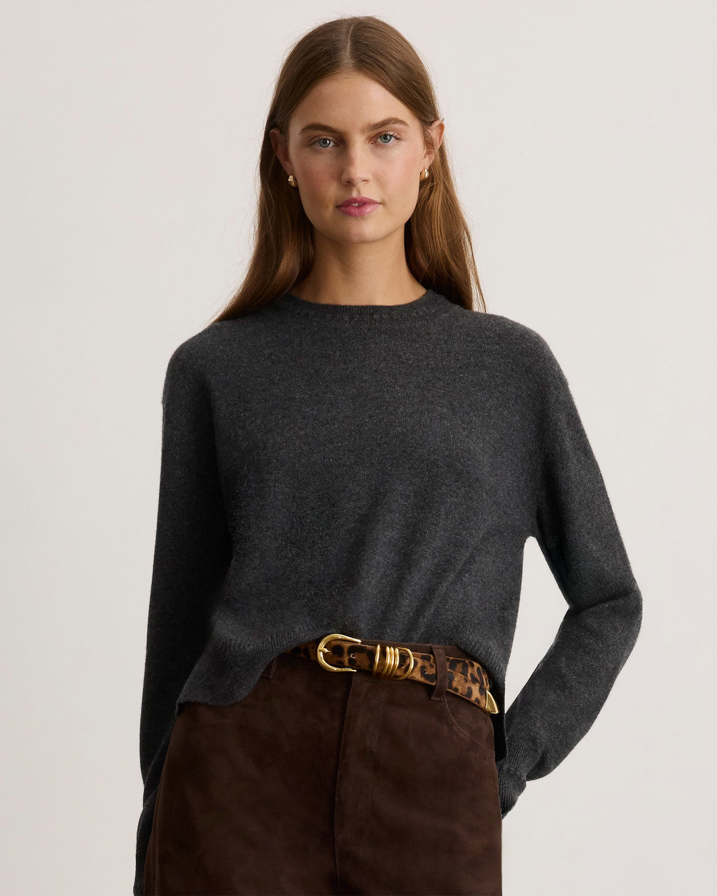 Lexia Cashmere Sweater in Charcoal