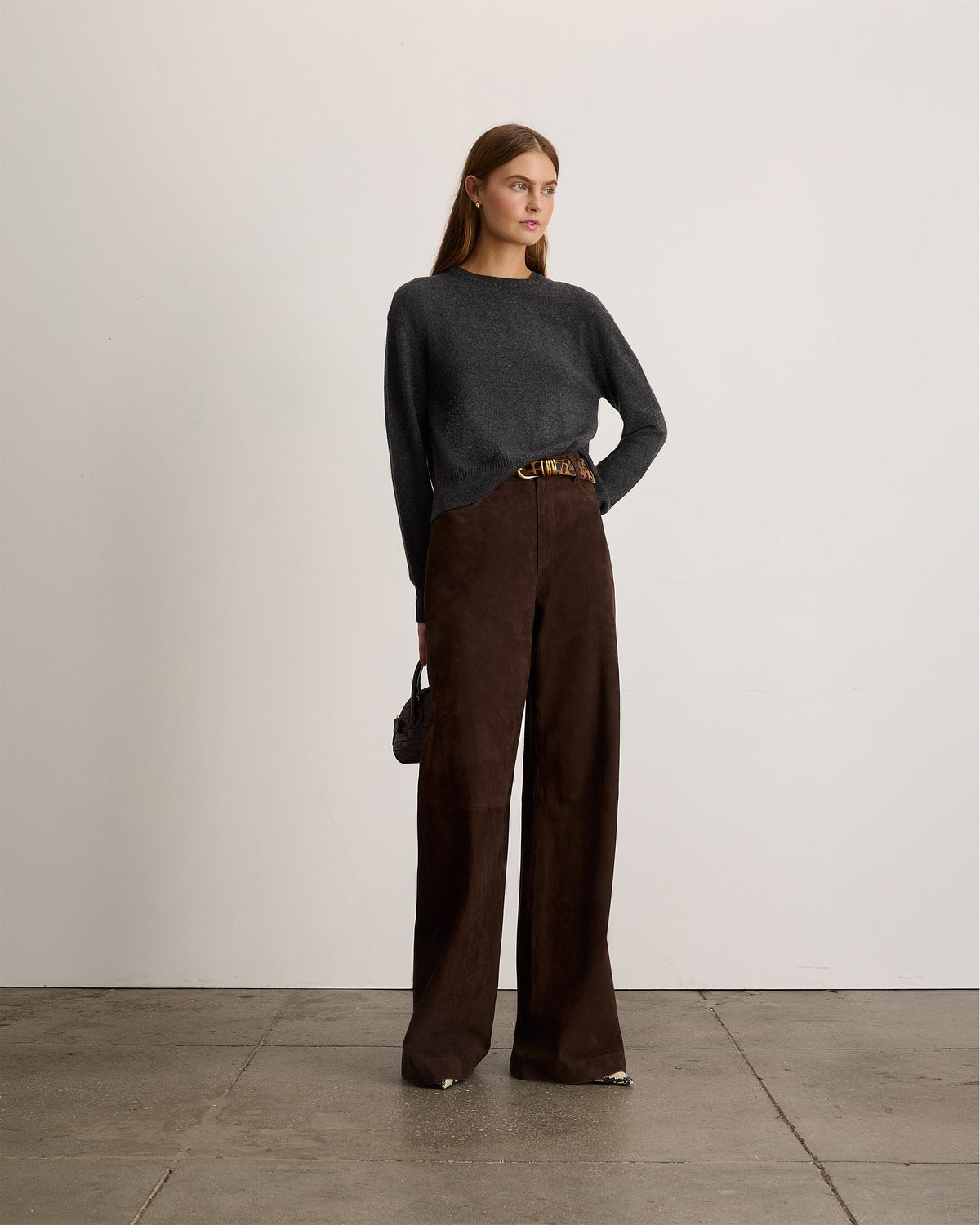Lexia Cashmere Sweater in Charcoal