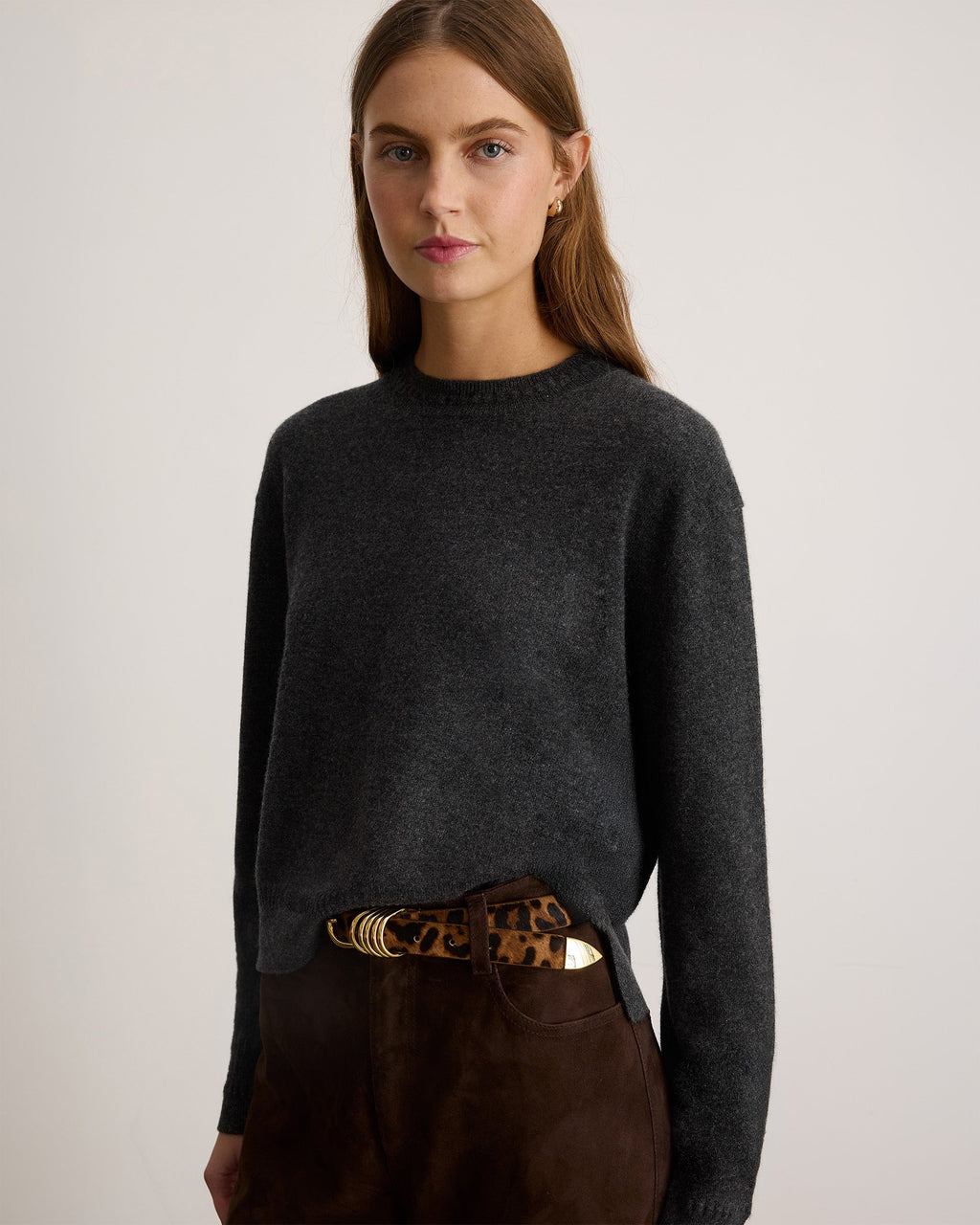 Lexia Cashmere Sweater in Charcoal