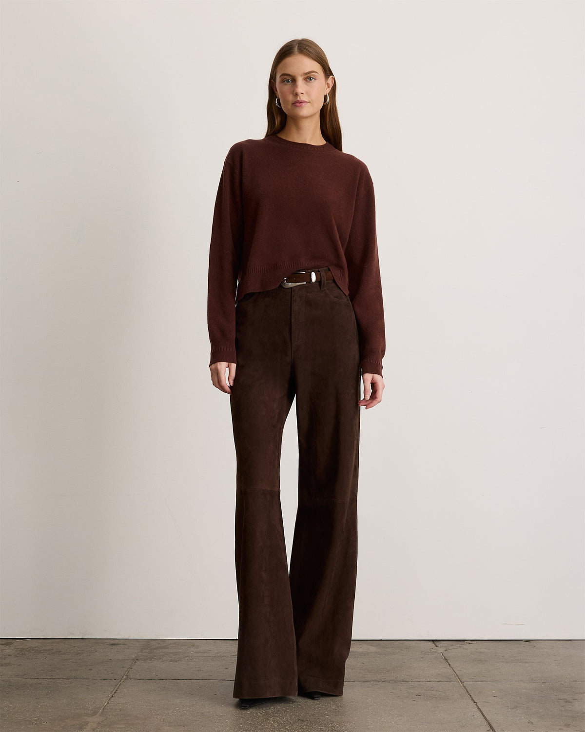 Lexia Cashmere Sweater in Deep Redwood