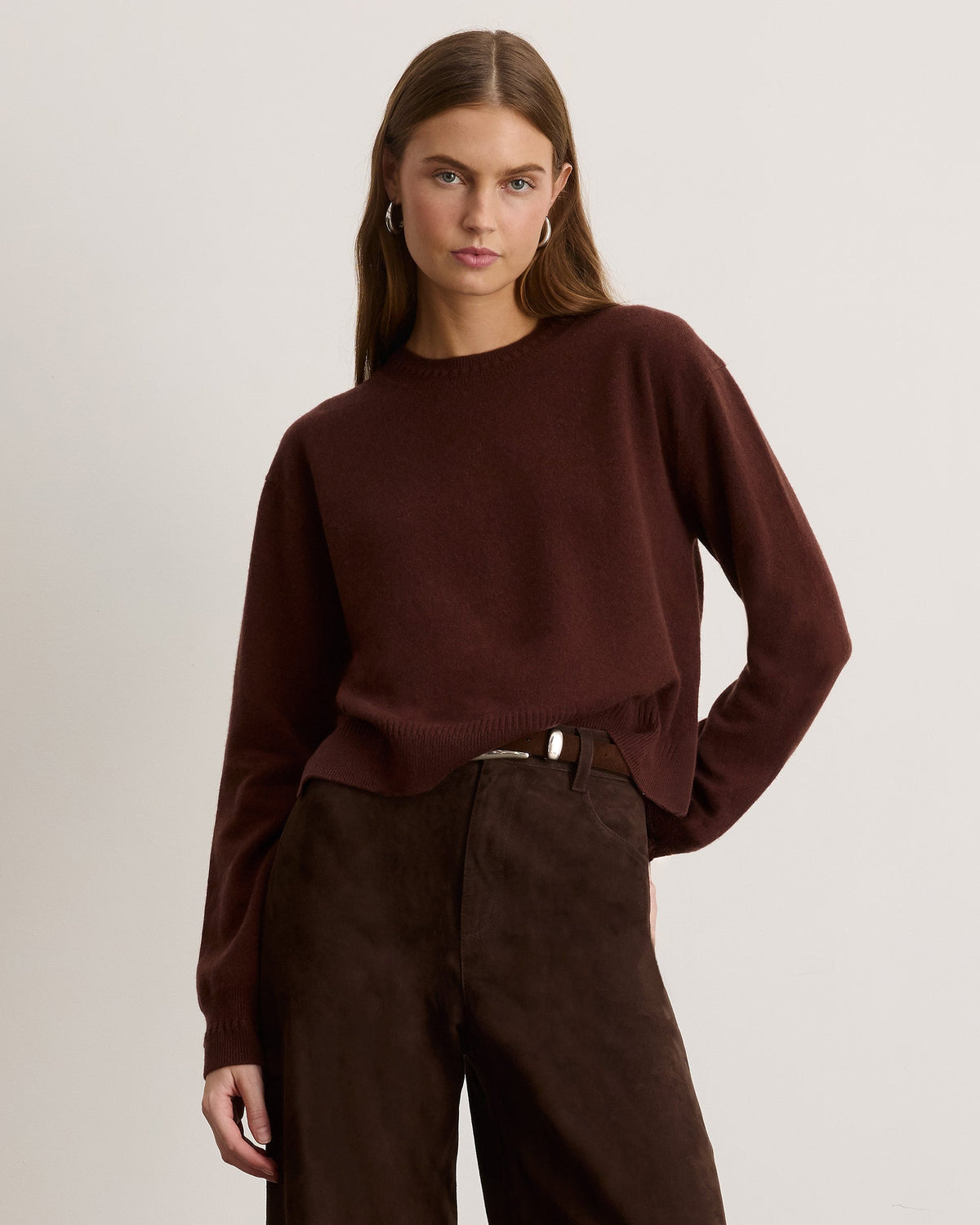 Lexia Cashmere Sweater in Deep Redwood