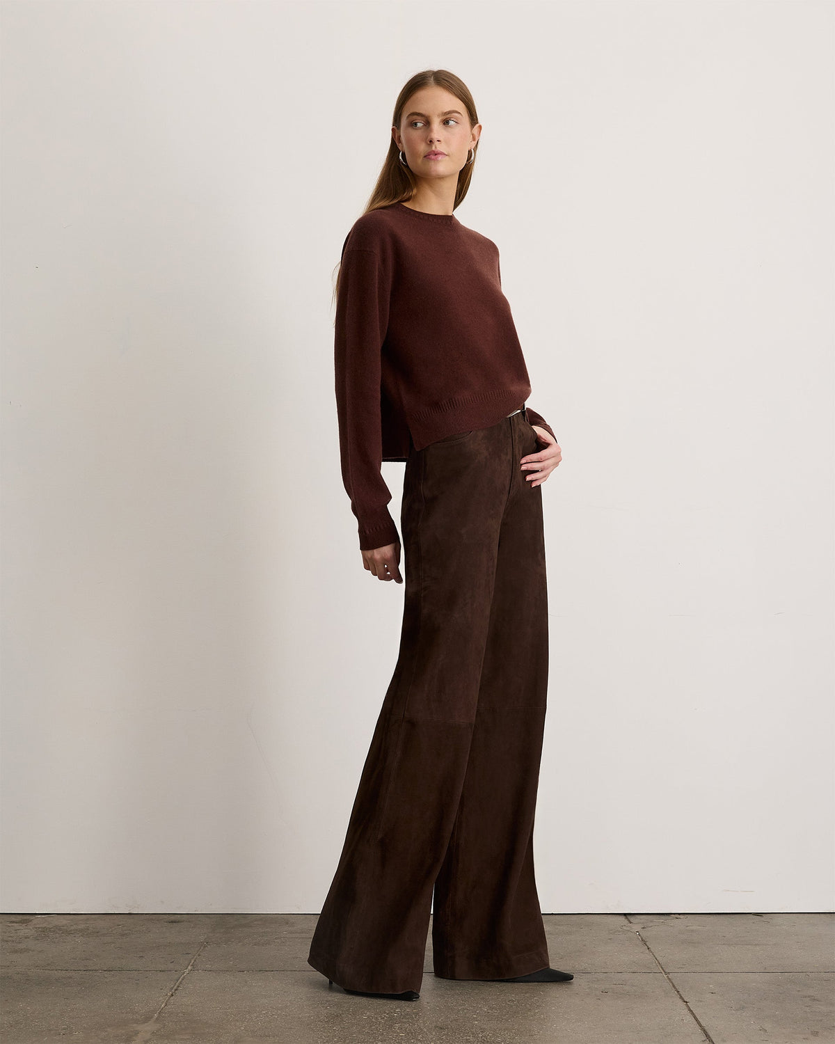 Lexia Cashmere Sweater in Deep Redwood