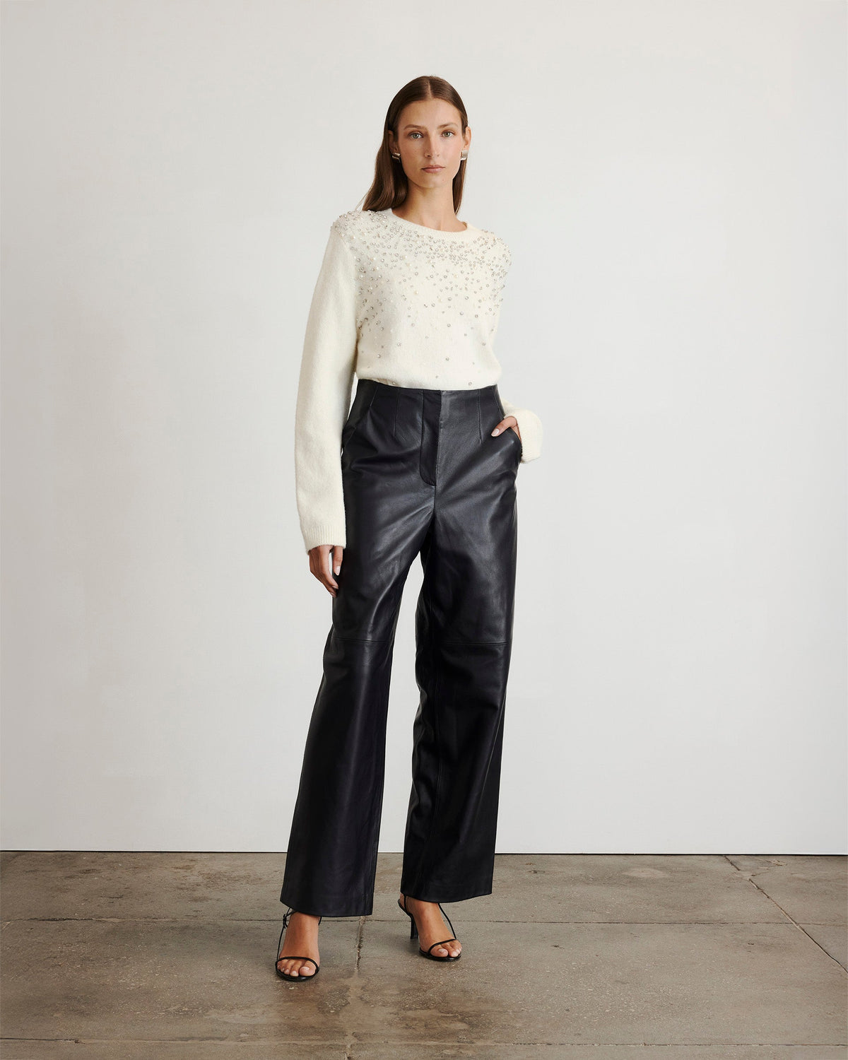 Lexia Embellished Sweater in Cream