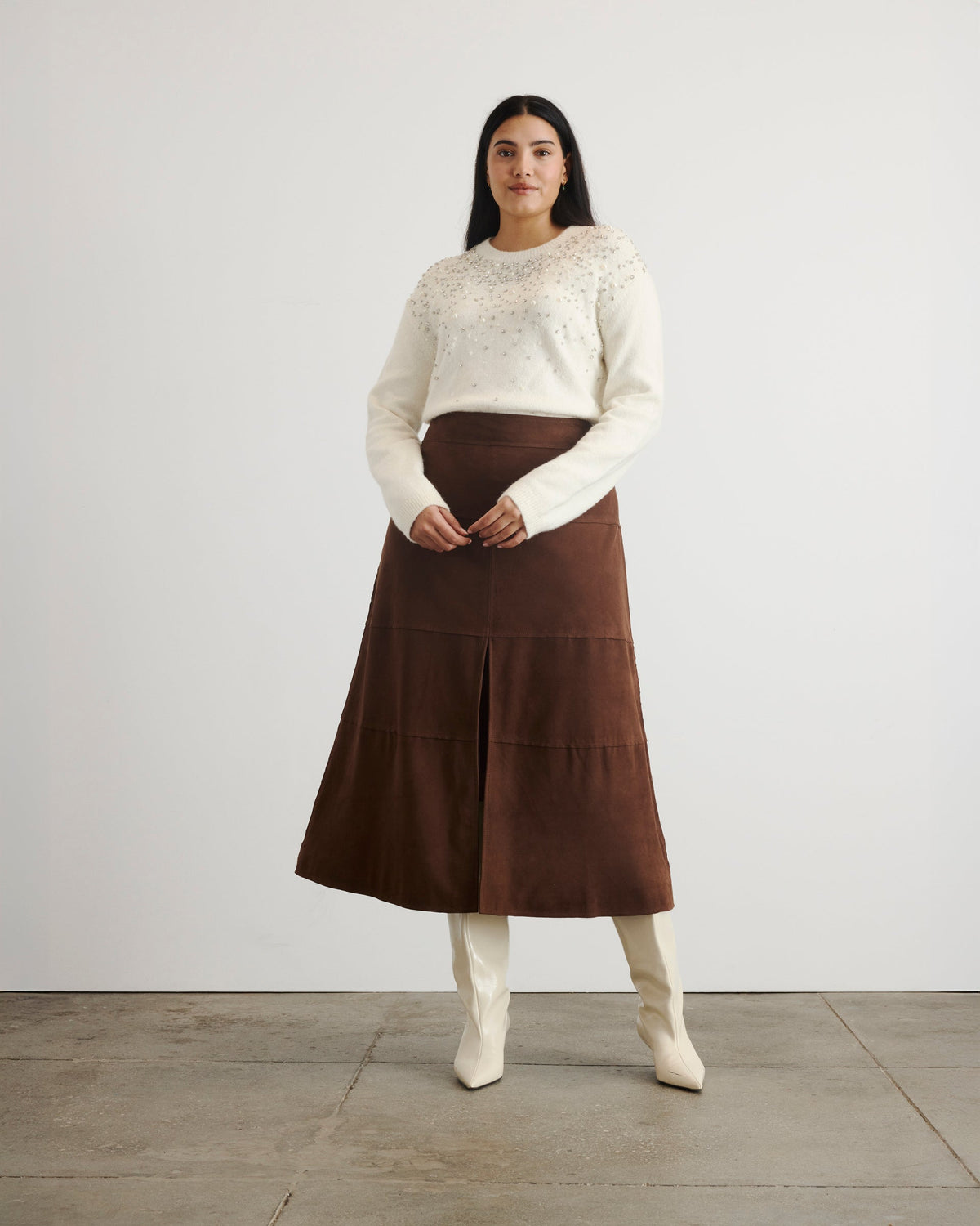 Lexia Embellished Sweater in Cream