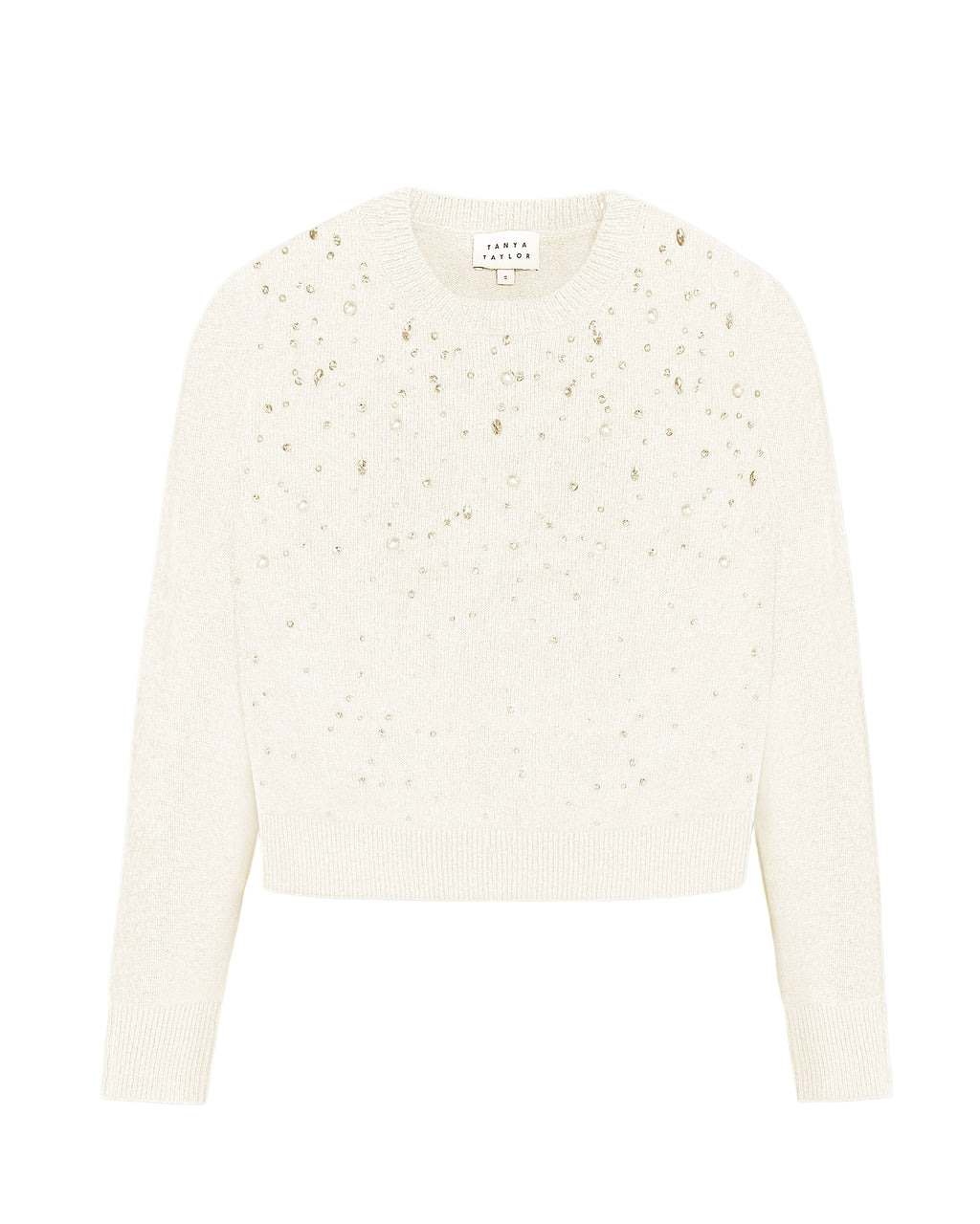 Lexia Embellished Sweater in Cream