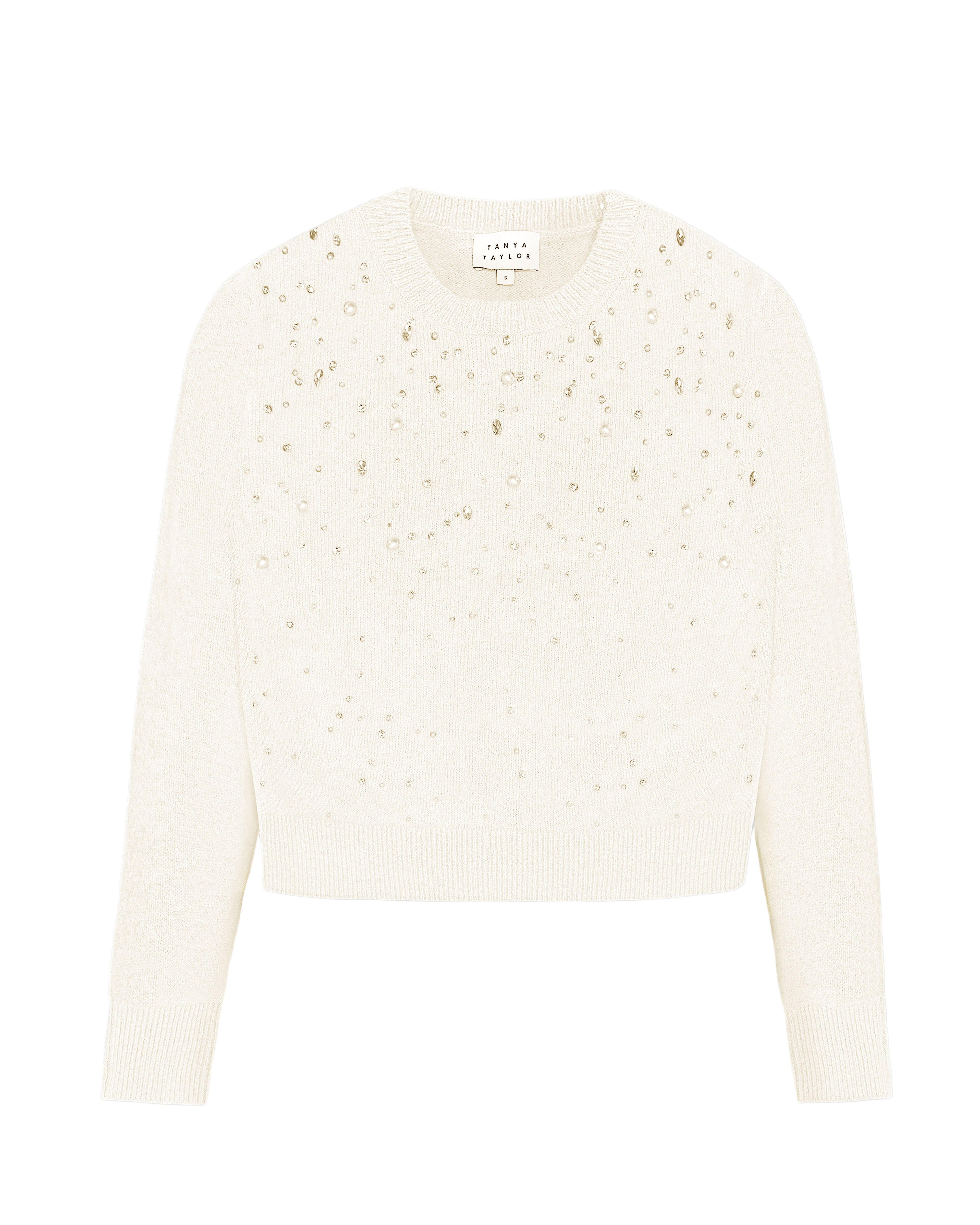 Lexia Embellished Sweater in Cream