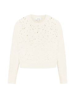 Lexia Embellished Sweater in Cream