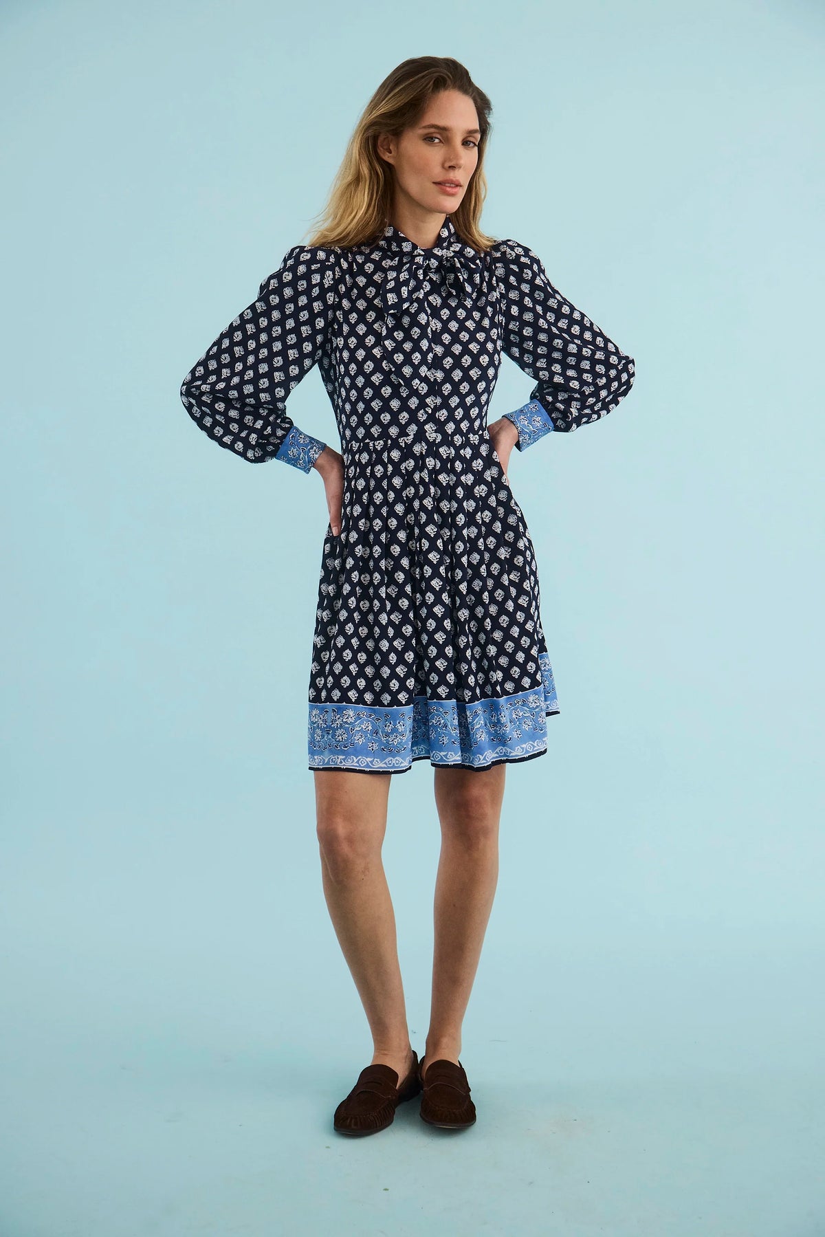 The Lila Dress in Thistle & Vine Blue. 