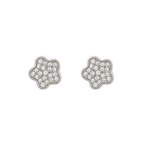 Lilia Pave Stud in White Gold