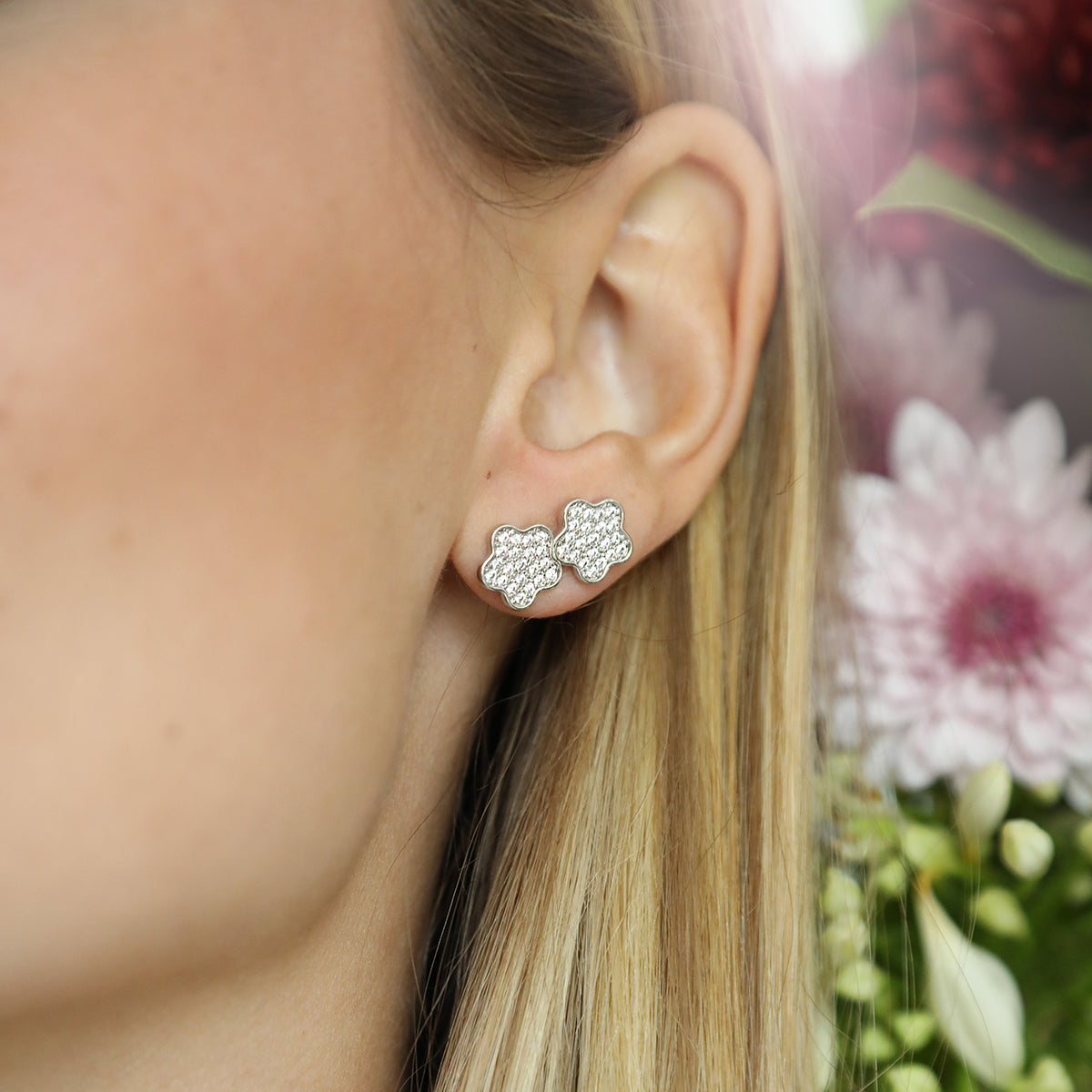 Lilia Pave Climber in White Gold