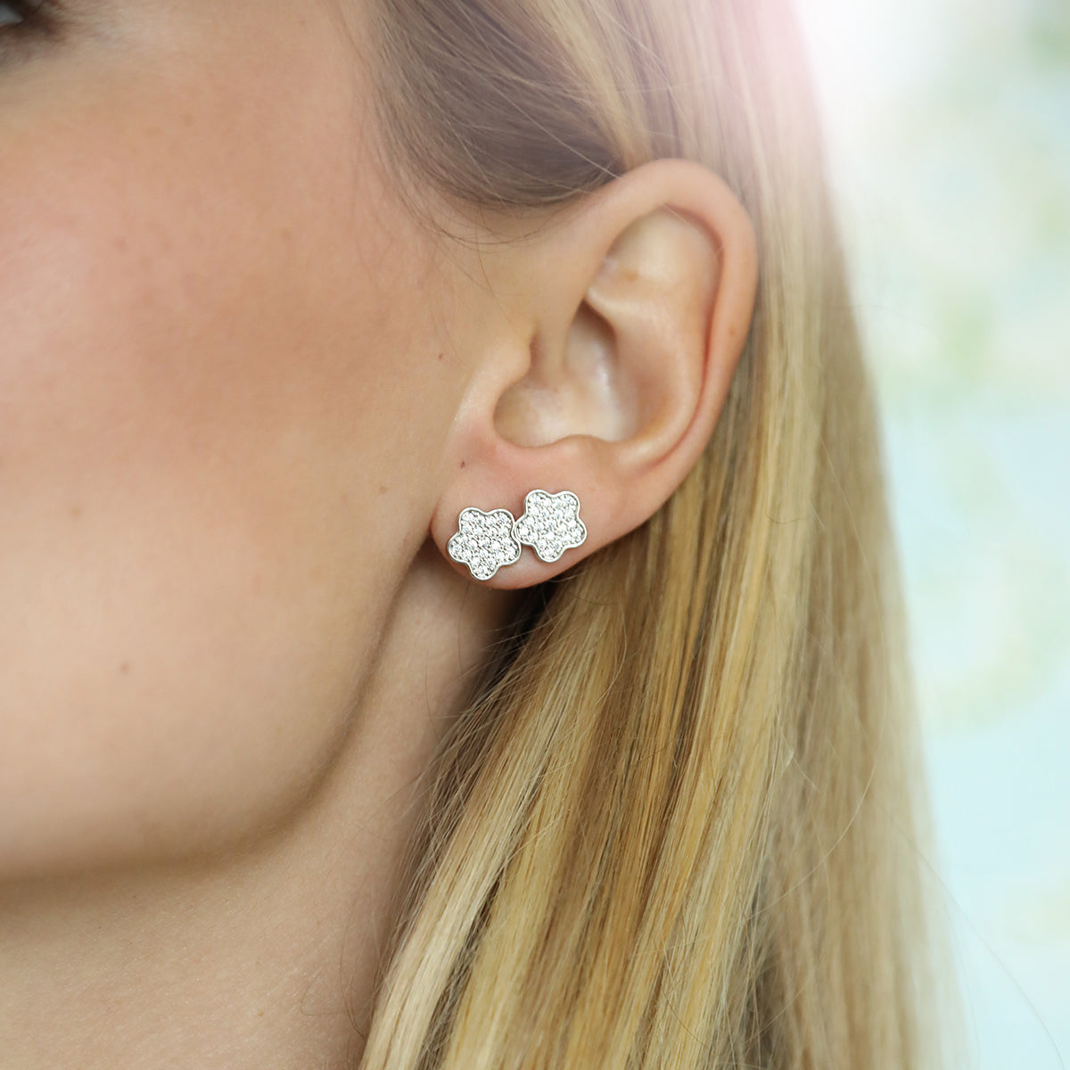 Lilia Pave Climber in White Gold