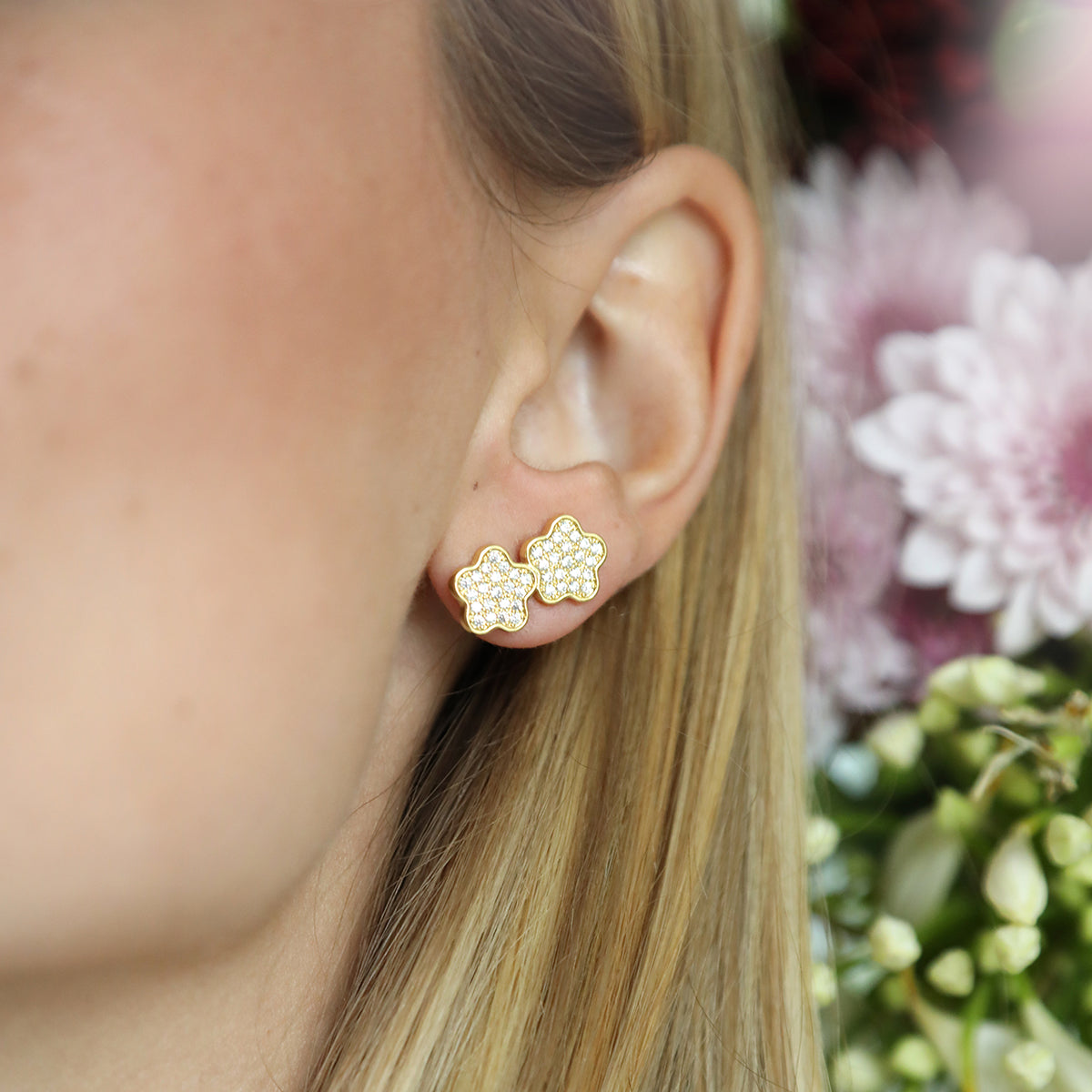 Lilia Pave Climber in Yellow Gold