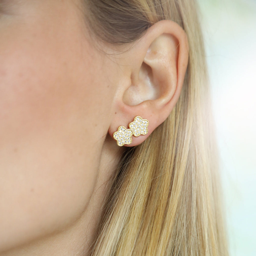 Lilia Pave Climber in Yellow Gold