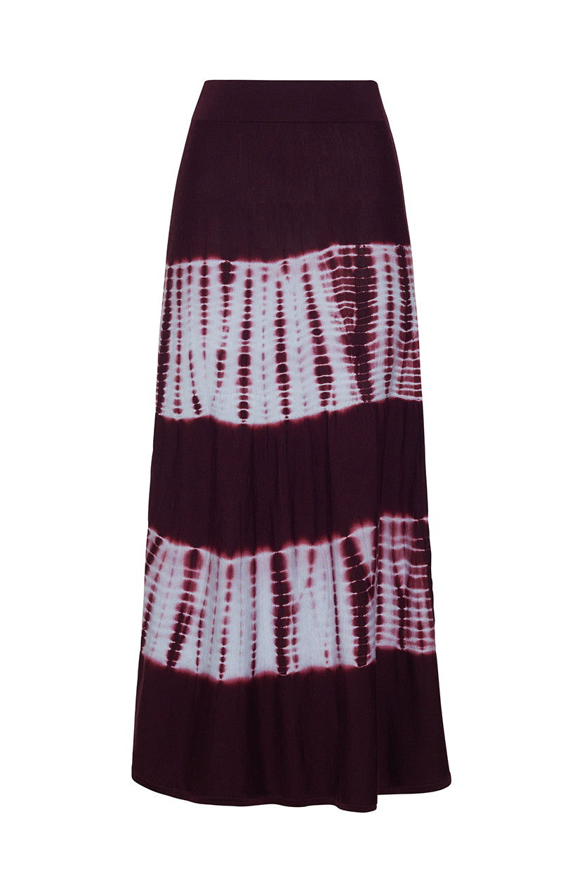 Lilith Skirt in Wine Tie Dye