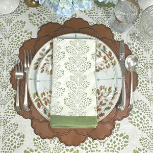 vegan leather embroidered placemat