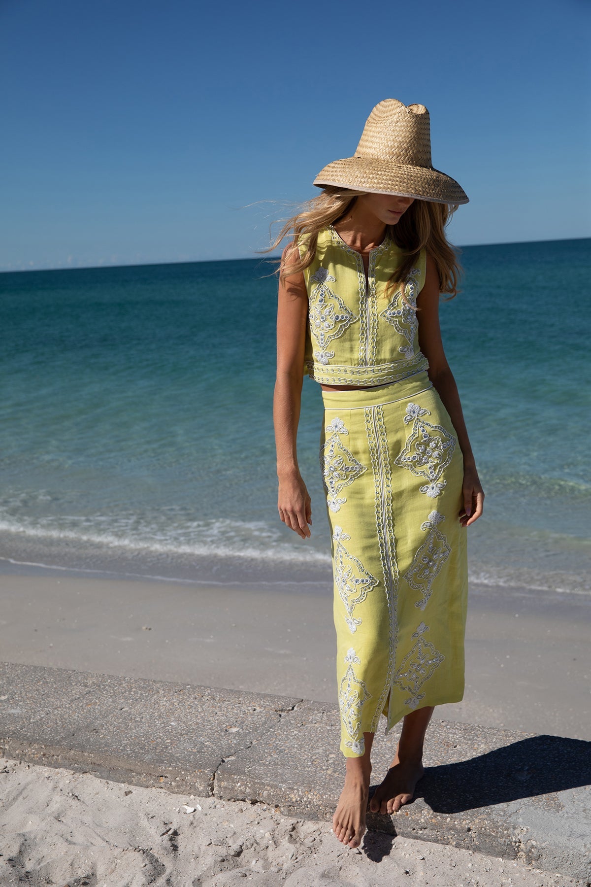 Limoncello Beaded Clara Skirt