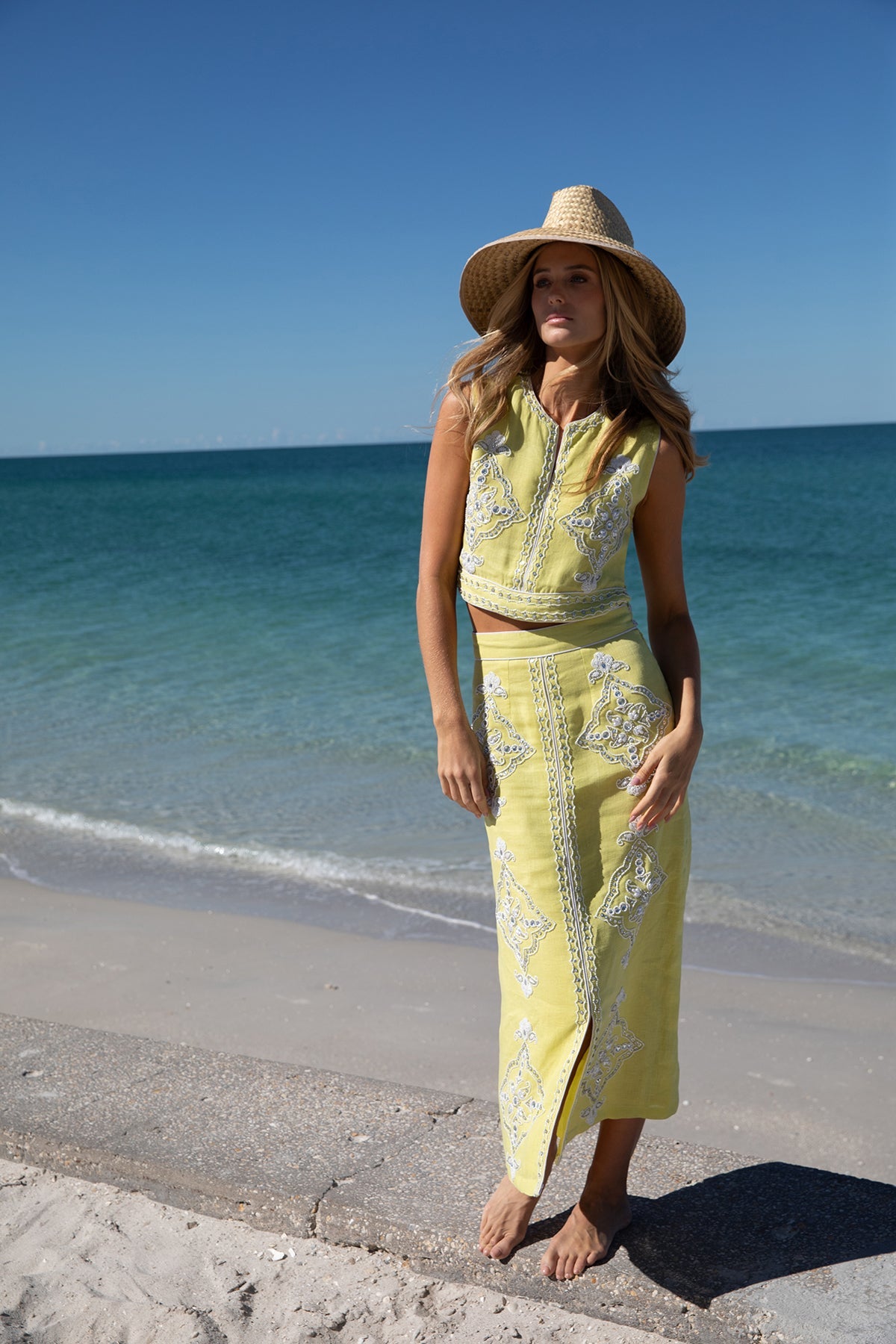Limoncello Beaded Clara Skirt