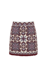 Lindy Skirt in Vintage Scarf Ivory