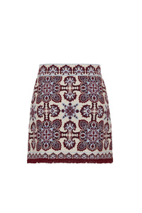 Lindy Skirt in Vintage Scarf Ivory
