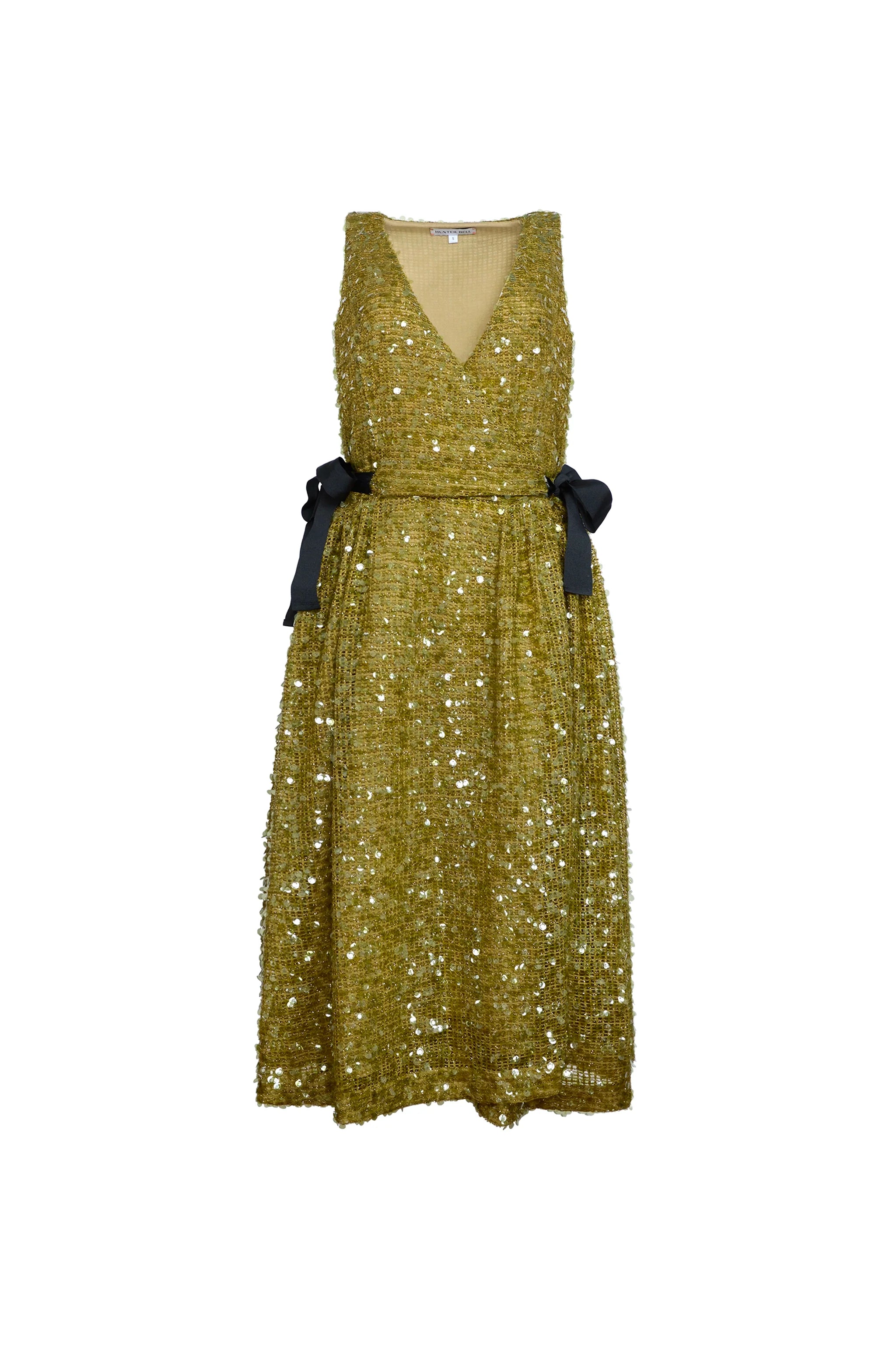 The Lisanne Dress in Moss Sequin. 