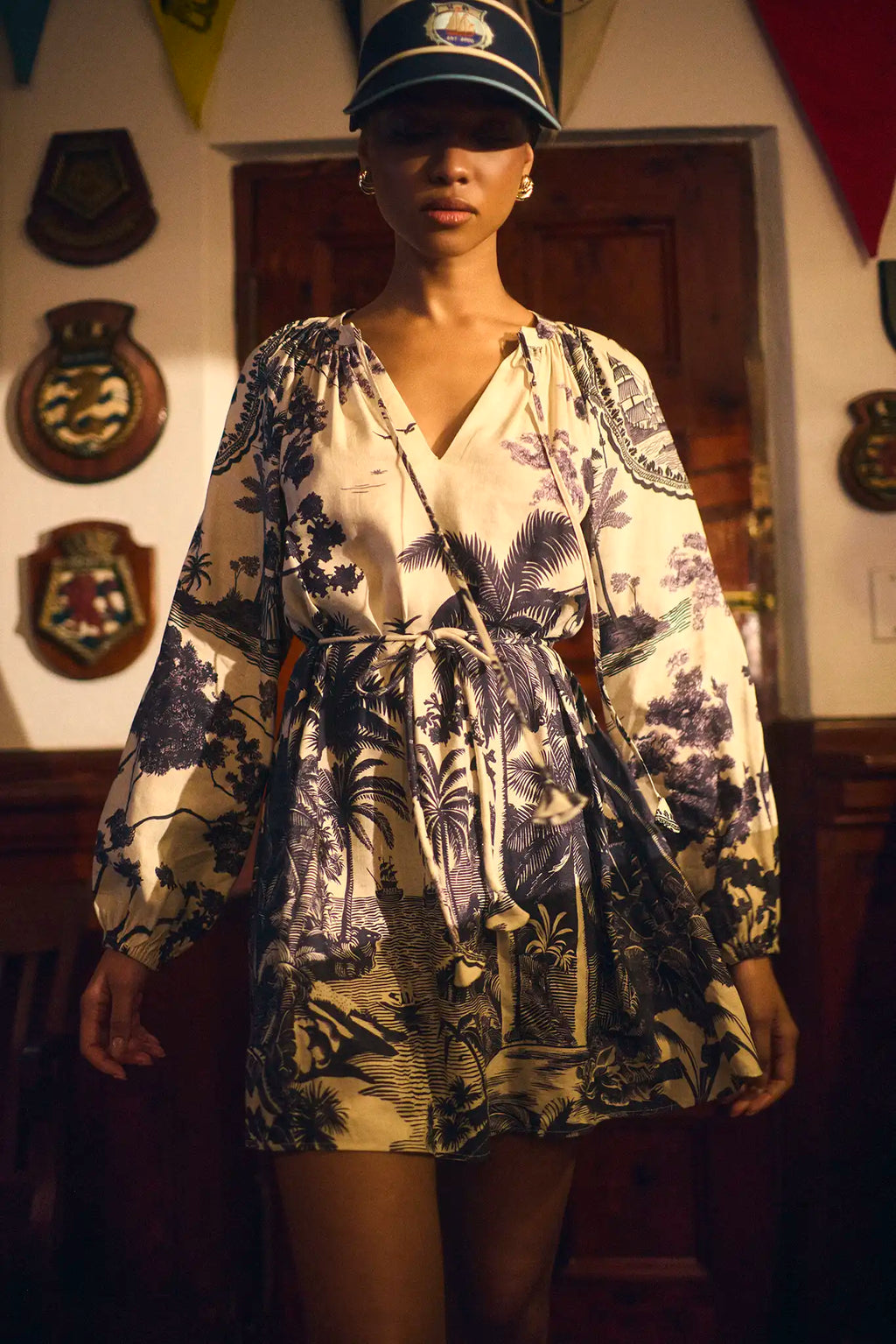 The Lisette Dress in Bermuda Toile.