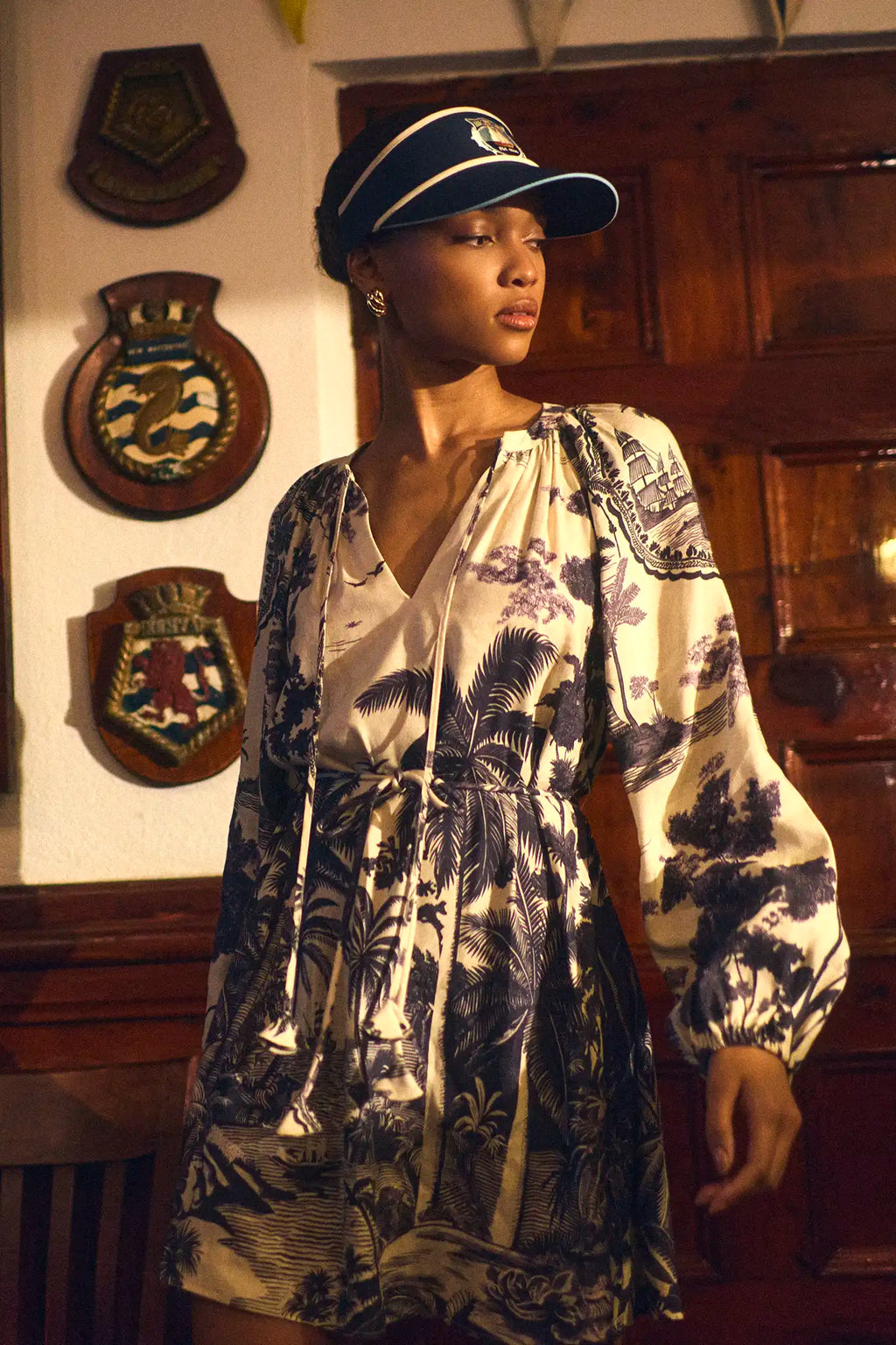 The Lisette Dress in Bermuda Toile.