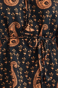 Close up of the Lisette Dress in Glen Paisley.