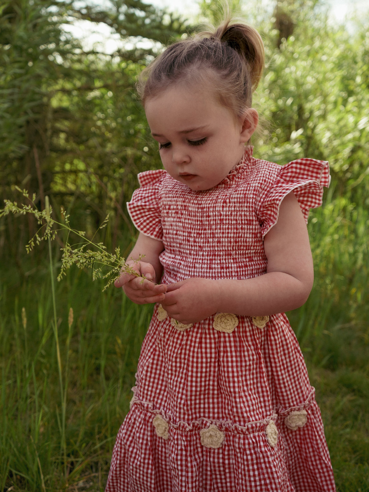 Little Lady Field Dress in Red Gingham