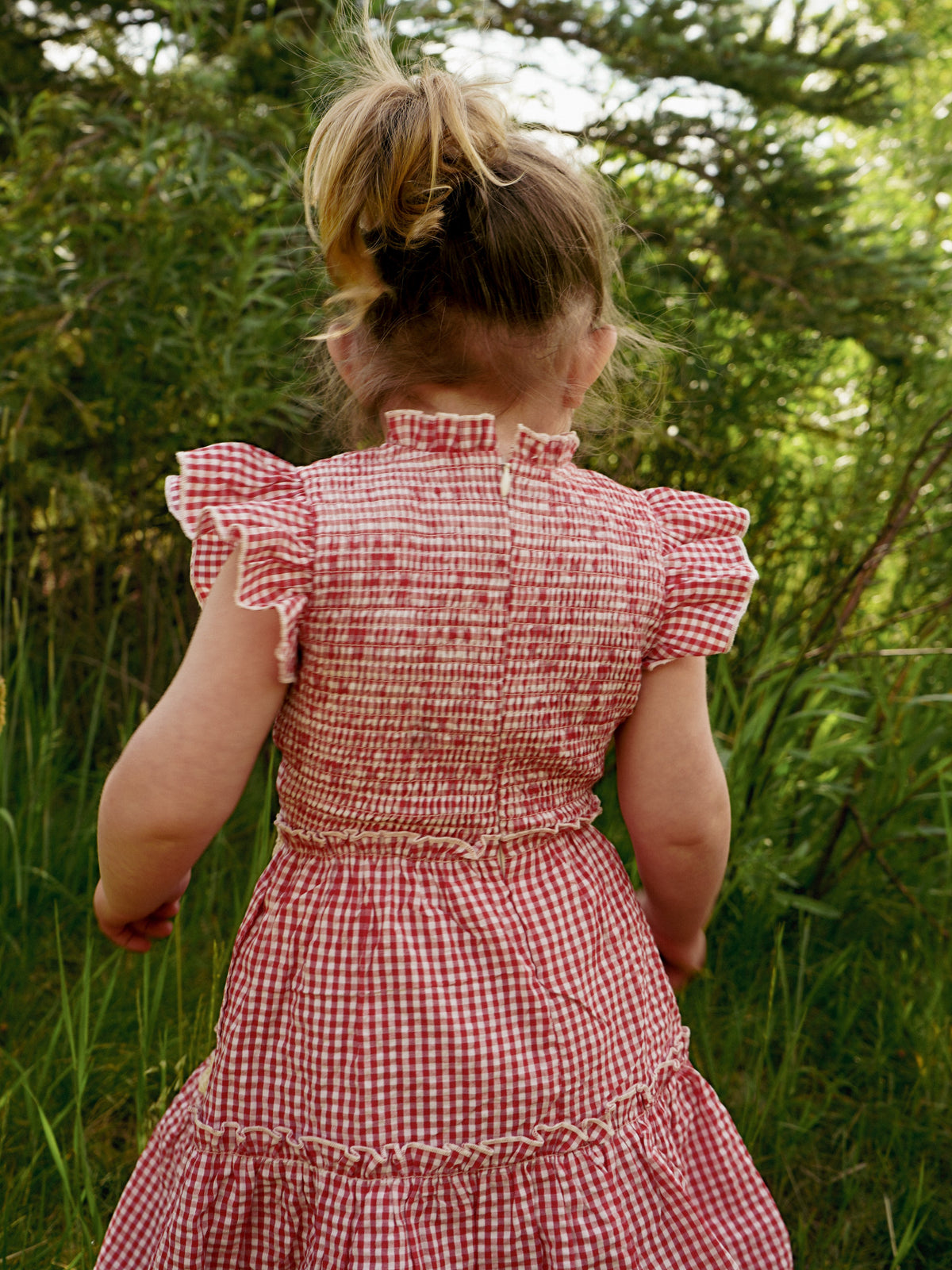Little Lady Field Dress in Red Gingham