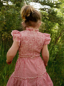 Little Lady Field Dress in Red Gingham