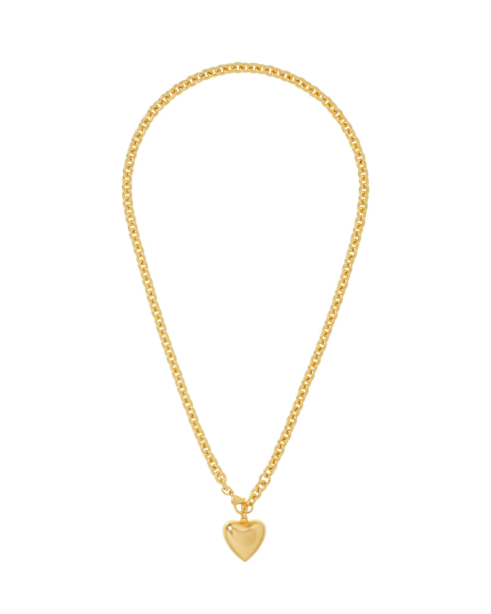 The Mini Puffy Heart Necklace in Gold