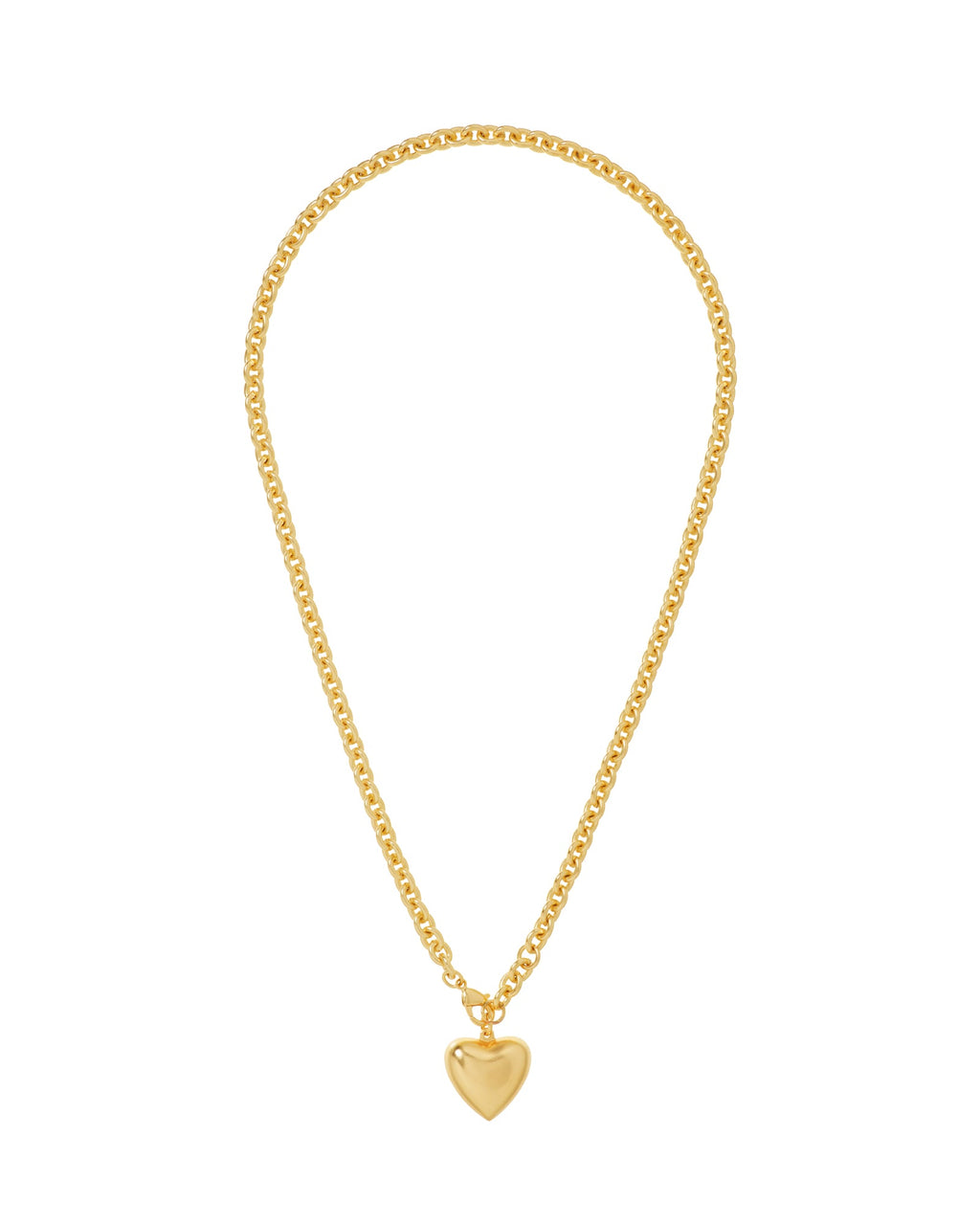 The Mini Puffy Heart Necklace in Gold